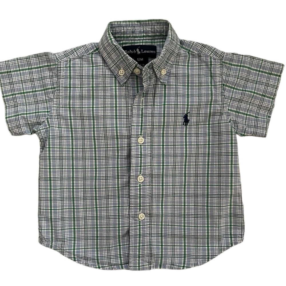 Ralph Lauren Baby Boy Short Sleeve Button Down Shirt - Size 12 month